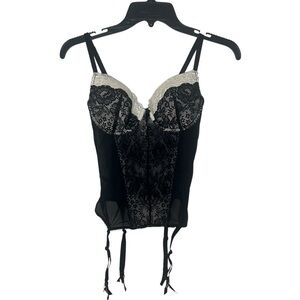 Victoria’s Secret Corset Lingerie Black and White Lace Bra Top